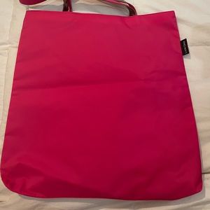 Lancome  Beach Tote  Reversible Womens Bag Solid Pink / Paris All Over Logo